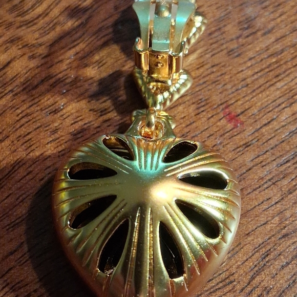 YSL Gold and Black Heart Earrings - Picture 7 of 9